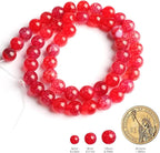 45pcs Smooth Natural Red Agate Beads，8mm Dragon Vein Gemstone Round Loose Stone - Image 2
