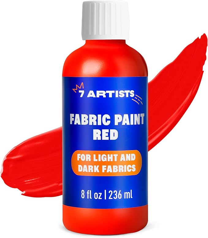 Red Fabric Paint 8 fl. oz – Permanent Fabric Paint Red by 7+Artists