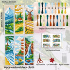 ACRNIGHEET 6pcs Cross Stitch Bookmark Kits, Landscape DIY Cross Stitch Bookmarks - Image 2