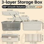 TERGOO 12.5in 3-Layer Multipurpose Craft Organizers and Storage - Image 2