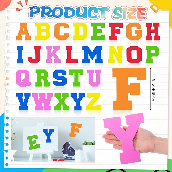 WILLBOND 52 Pcs Back to School Foam Alphabet Letters - Image 3