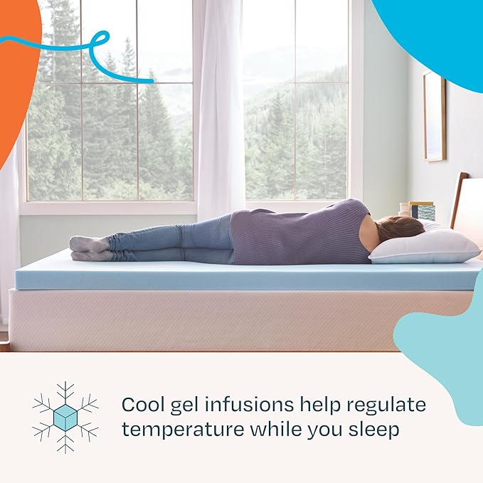Linenspa Memory Foam Mattress Topper, Small Twin Size - Image 2