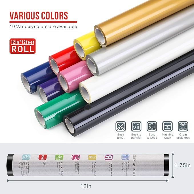 Sooez 12" x 12ft Heat Transfer Rolls - Image 4