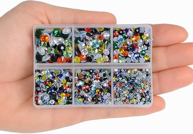 4000Pcs Mixed Size Hot Fix Round Crystals Gems Glass Stones Hotfix Flat Back - Image 6