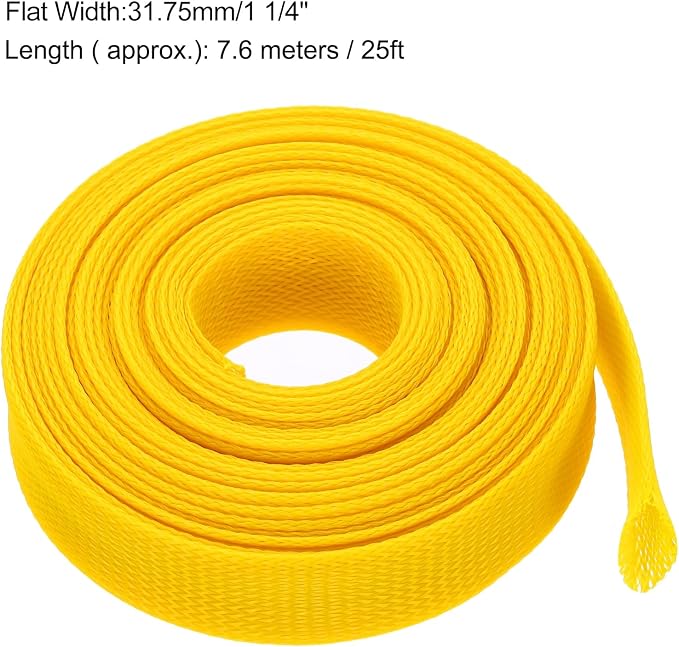 uxcell Expandable Sleeving, 1 1/4-inch 25ft Cable Sleeve - Image 3