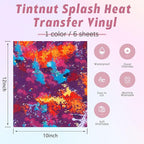 Tintnut Dark Red Splash Heat Transfer Vinyl, stretch washable, works - Image 2