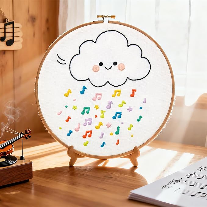 Crafmanoe Cute Embroidery Kits for Beginners Adults, Hand Embroidery Starter - Image 2