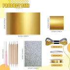 JarThenaAMCS 28Pcs Foil Paper Craft Making Kits Gold Metal Embossing Foil Sheets - Image 4
