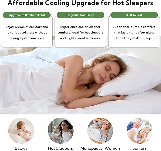 MR&HM King Pillow Cases Set of 2, Cooling Pillow Case - Image 2