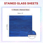 PATIKIL 4 x 4 Inch Transparent Stained Glass Sheets, 2 Sheets Mosaic Glass - Image 2
