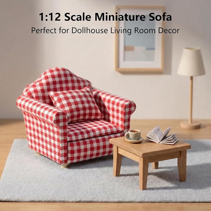 Cutemini Dollhouse Furniture 1/12 Miniature Couch - Image 2