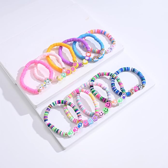 Friendship Bracelets for Girls, 10-Piece Cute Preppy Beaded Bracelet Set for - Image 2