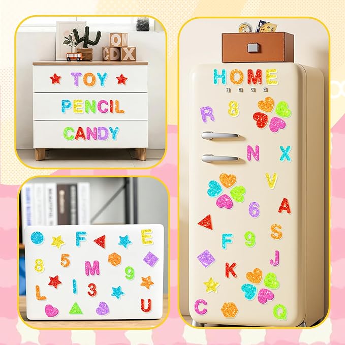1568 Pcs Foam Letter Stickers Glitter, Self-Adhesive Glitter Alphabet Stickers - Image 8