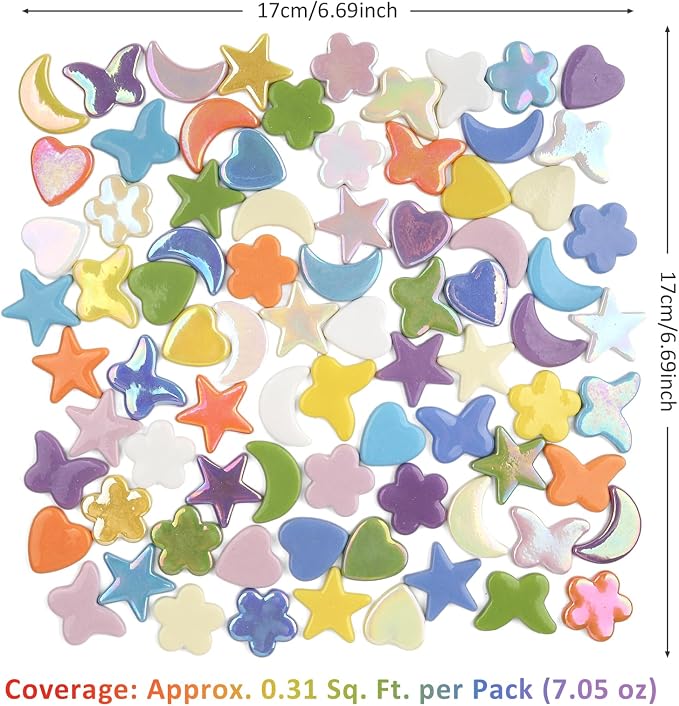 Artspac Mosaic Tiles for Crafts Bulk, 200g Glass Mosaic Pieces - Image 5