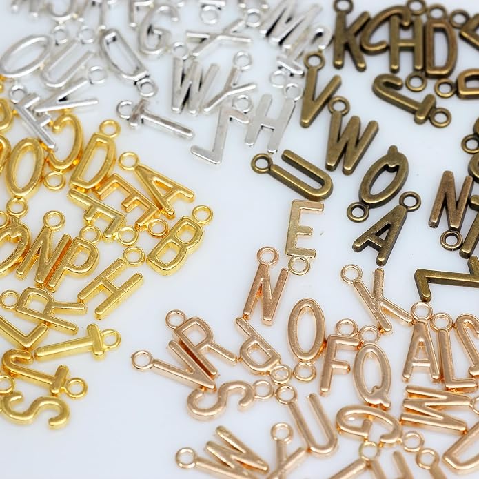 stino 200Pcs A-Z Metal Letter Charms - Image 4