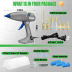 MONVICT Hot Melt Glue Gun with 7 Copper Nozzles, Heavy Duty | 3 Silicone Finger - Image 9