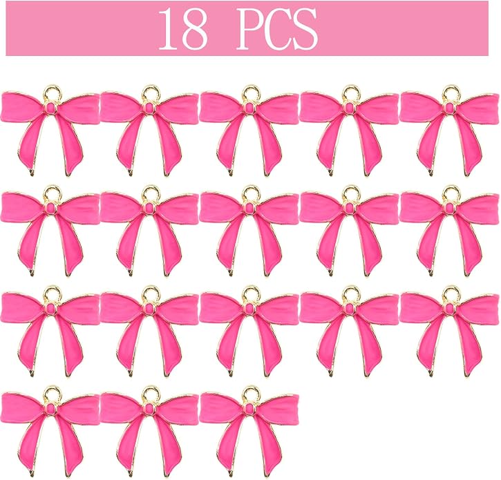 Bow Charms for Bracelet Jewelry Making Cute Bracelet Charms | 18Pcs, Bow Charms - Image 2