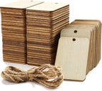 115 Pcs Unfinished Wood Pieces Rectangle-Shaped, HOOMBOOM 2 x 1.3 inch Light by HOOMBOOM