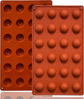 Lerykin Mini 24-Cavity Semi Sphere Silicone Molds Non-Stick, 2 Packs Half by Lerykin