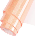 Blush Glitter HTV Heat Transfer Vinyl Roll 12inch x 20 ft by WOOGLITTER