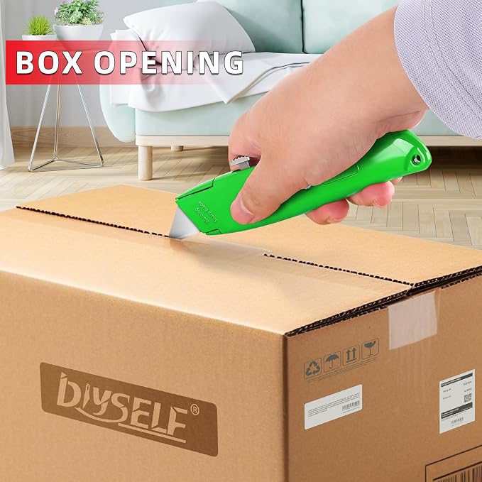 DIYSELF 30 Pack Box Cutter Heavy Duty Aluminium Shell Utility Knife | SK5 Steel - Image 2
