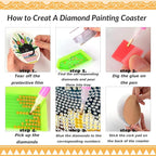 Clendo 8 Pcs Black Cat Diamond Art Coasters Kit - Image 5