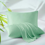 Bamboo Viscose Zippered Pillow Cases Queen Size Set of 2, 400 Thread Count by ZaizaiHome