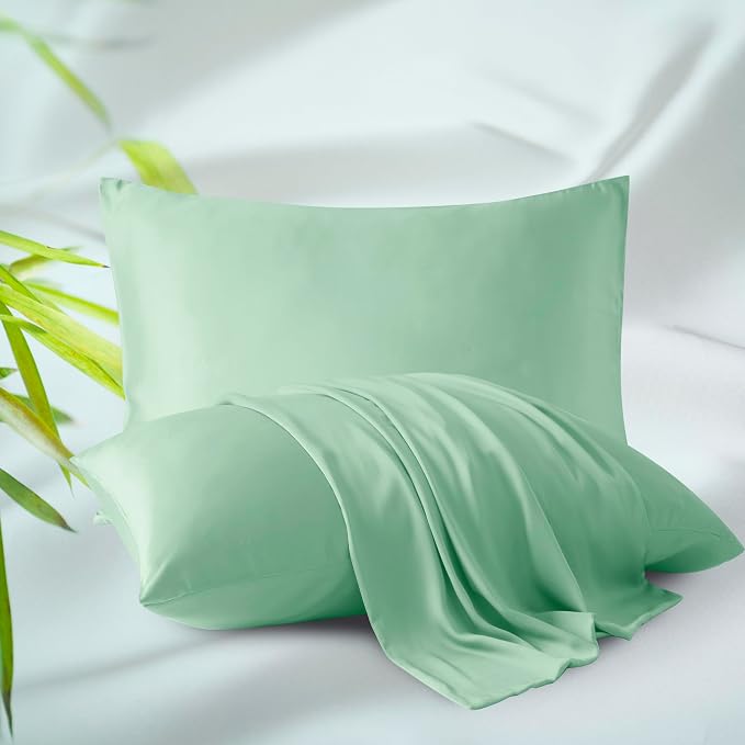 Bamboo Viscose Zippered Pillow Cases King Size Set of 2, 400 Thread Count by ZaizaiHome