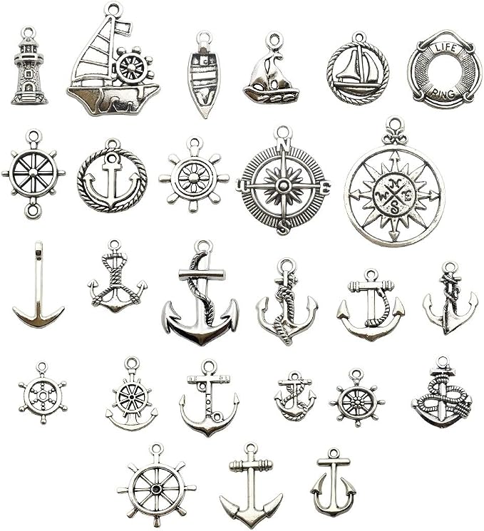 iloveDIYbeads Nautical Charm Collection-50 Pcs Craft Supplies Nautical Ship by iloveDIYbeads