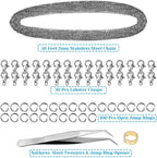 50 Feet Stainless Steel Chains for Jewelry Making, Anezus Jewelry Chain Bulk - Image 2