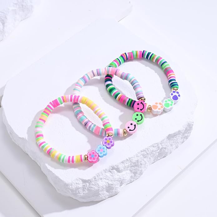 Friendship Bracelets for Girls, 10-Piece Cute Preppy Beaded Bracelet Set for - Image 9
