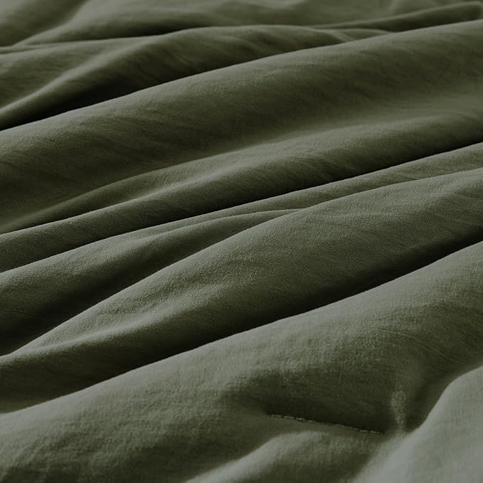 WRENSONGE Full Size Comforter Sets, 7 Pieces Olive Green Bed in a Bag - Image 5
