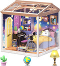 Starry Night Bedroom Miniature House Kit, DIY Space-Themed Dollhouse by BeepZipp