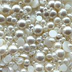 1500PCS 3-14mm Ivory Flatback Pearls, 150g Half-Round ABS Pearls - Image 7