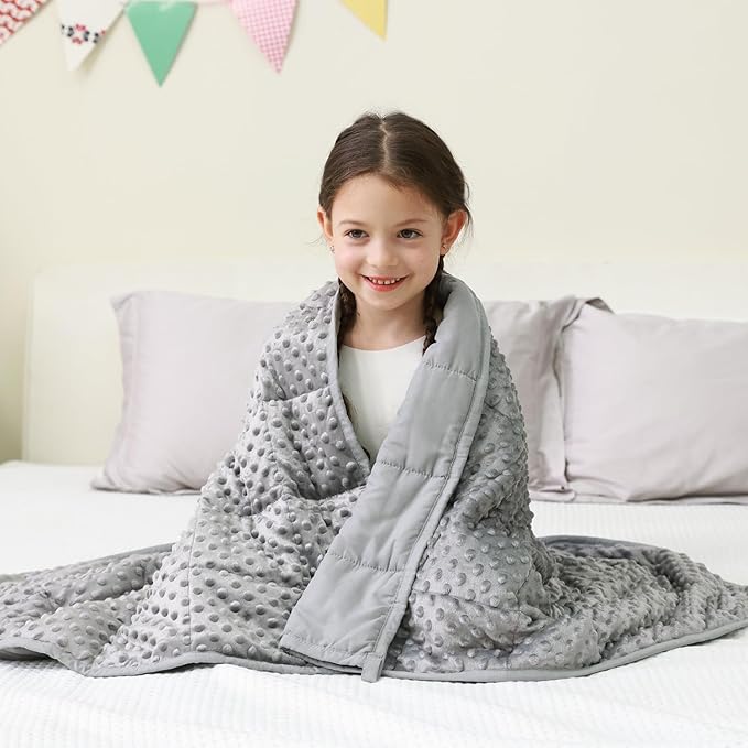 Mr. Sandman Weighted Blanket 5LBS 36 x 48 Inches, Minky Dots Heavy Blanket by MrSandman