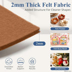 12" x 12" Felt Sheets for Crafts, 2mm Stiff Felt Fabric, Chocolate | 2mm Thick - Image 2
