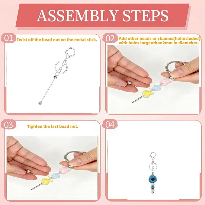 DIY Beadable Keychain Bars Metal Rod - Image 5