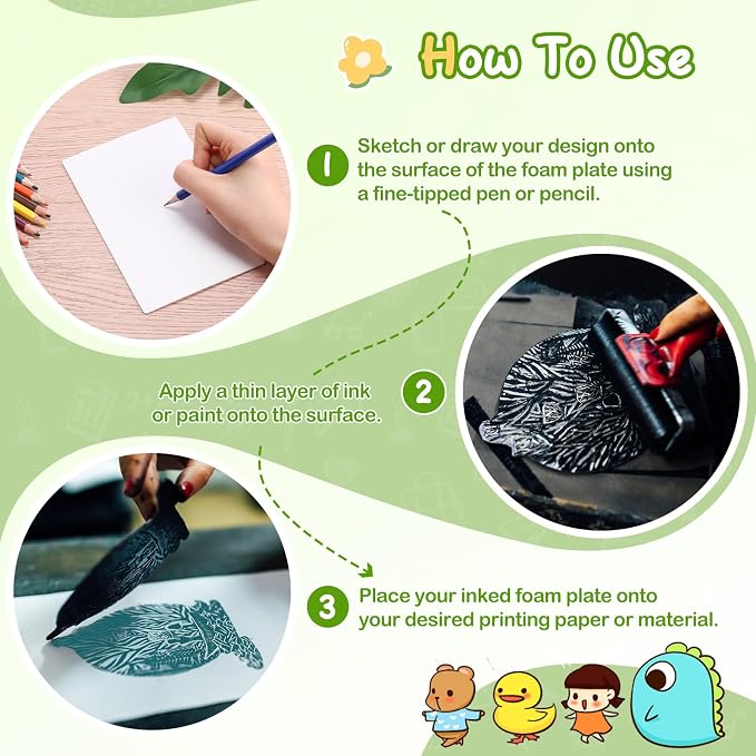 Pangda 200 Pcs White Foam Printing Plates, Foam Sheets Crafts Color Craft Board - Image 3