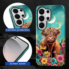 for Samsung Galaxy S26 Ultra Case, Highland Cow Flower Pattern Glossy 2 in 1 - Image 5