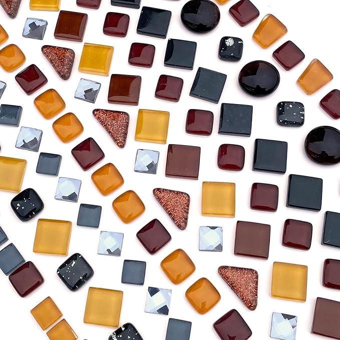 LITMIND Assorted Black Irregular Crystal Mosaic Tiles, 9oz Value Pack by LITMIND