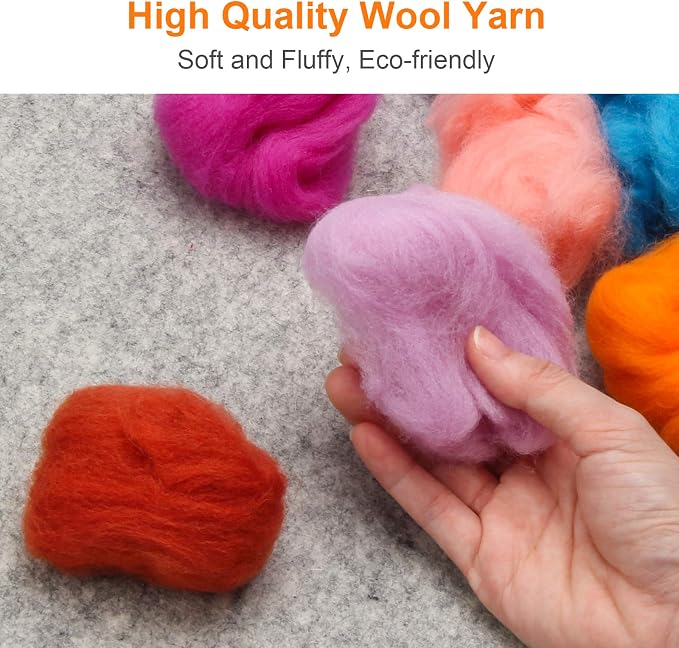 Coitak 72 Colors Fibre Wool Yarn Roving - Image 2