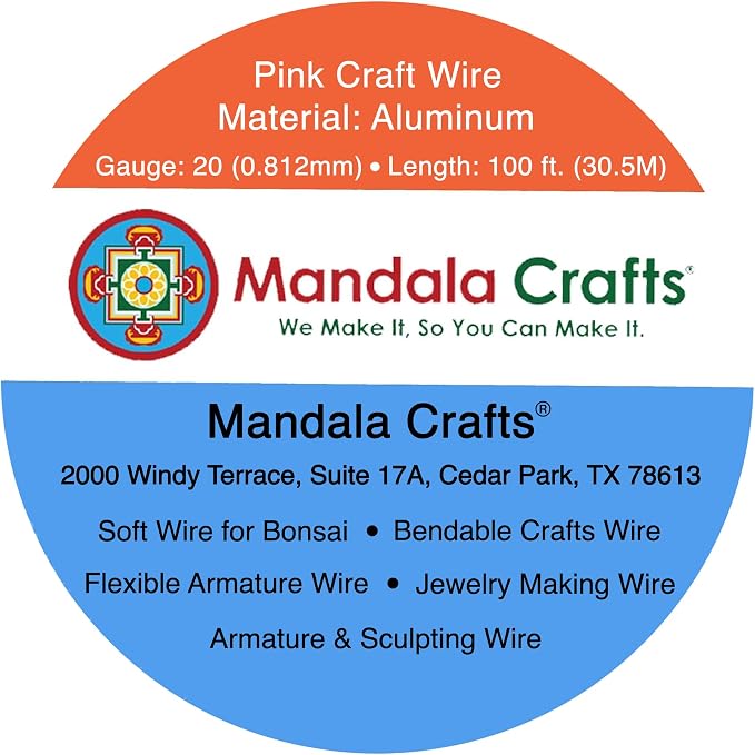 Mandala Crafts 20 Gauge Pink Anodized Aluminum Craft Wire, 100 FT | Colored - Image 3