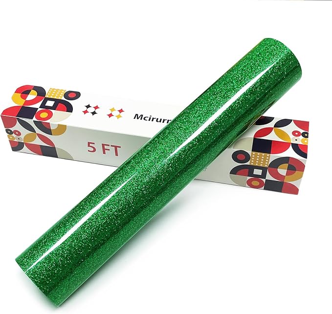 Green Glitter Heat Transfer Vinyl, Glitter Iron-On by Unknown