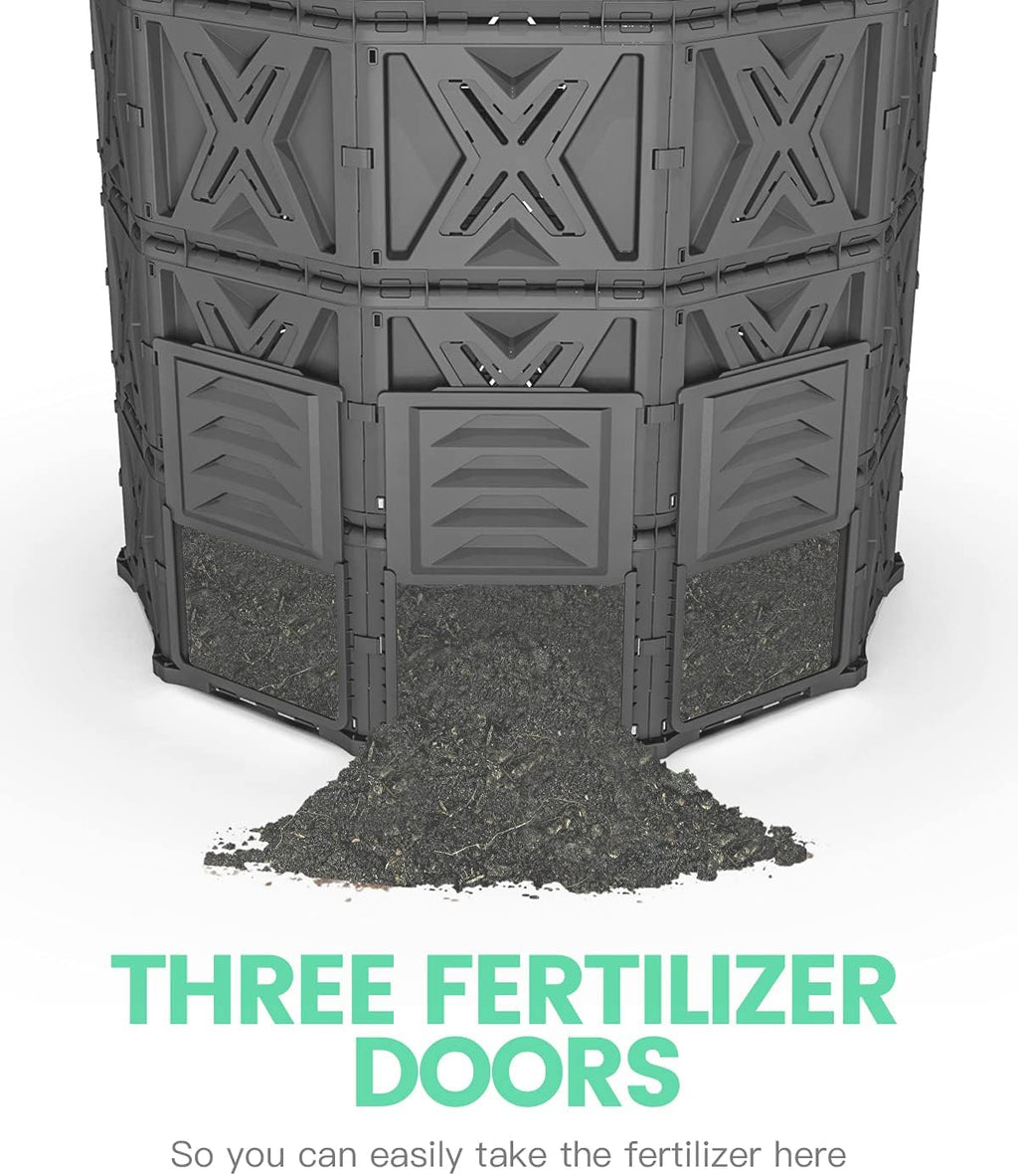 Large Compost Bin - 190 Gallon (720 L) Garden Composter with Better Aeration System, Easy Assembling/BPA Free/Sturdy/Outdoor Compost Tumbler