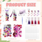 AmazingSpark 222 Pcs Dried Flower Bookmark Making Kit Include DIY Pressed - Image 2