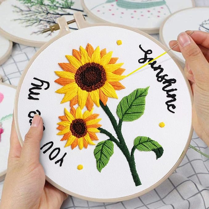 Louise Maelys 3 Sets Sunflowers Embroidery Kit - Image 5