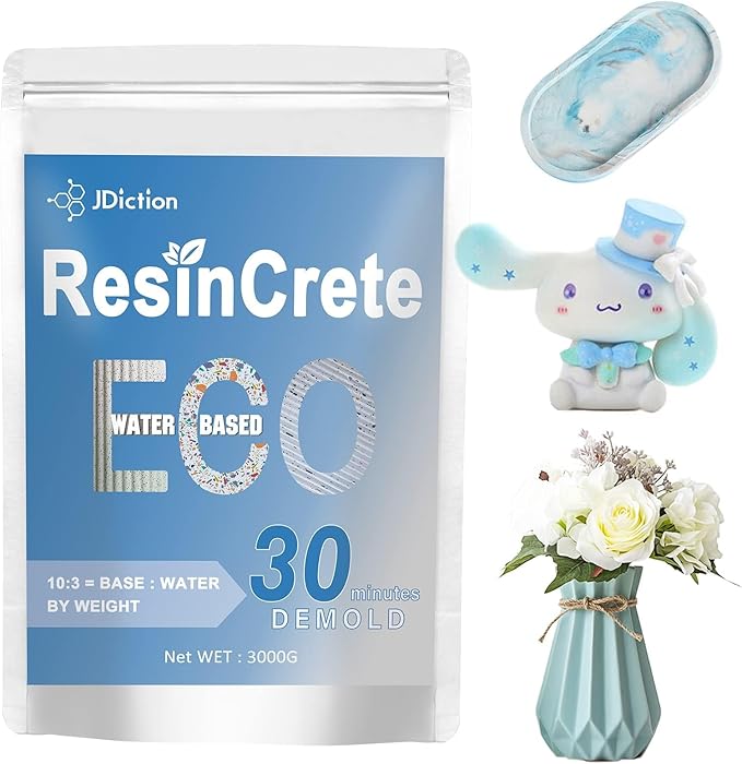 JDiction ResinCrete, 3000G Water-Based Eco-Friendly Formula, 20-30 Minutes by JDiction