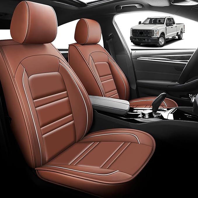 Seat Cover for Ford f250 2011-2025 | Car Seat Covers Front Seats, Waterproof Seat Protectors, Automotive Front Seat Covers (Front Seat, Coffee)
