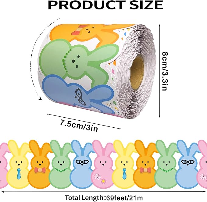 69 Feet Easter Bunny Bulletin Board Border Colorful Rabbit Die Cut Trim Border - Image 2