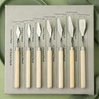 7 Piece Palette Knife, Stainless Steel Blades Oil Paint Knives Wood Handle | - Image 2